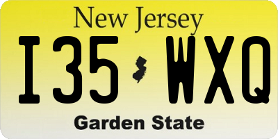 NJ license plate I35WXQ