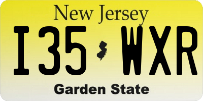 NJ license plate I35WXR