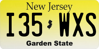 NJ license plate I35WXS