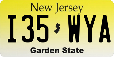 NJ license plate I35WYA