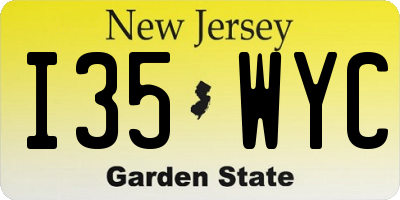 NJ license plate I35WYC