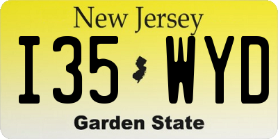NJ license plate I35WYD