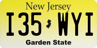 NJ license plate I35WYI