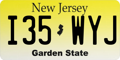 NJ license plate I35WYJ