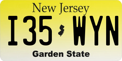 NJ license plate I35WYN