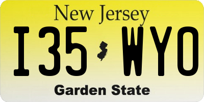 NJ license plate I35WYO