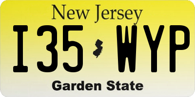 NJ license plate I35WYP