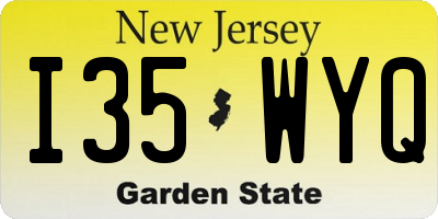 NJ license plate I35WYQ