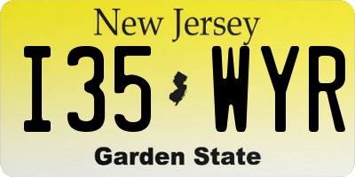 NJ license plate I35WYR