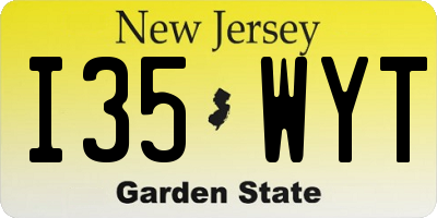 NJ license plate I35WYT