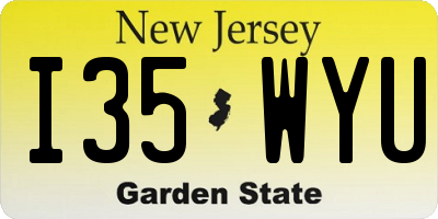 NJ license plate I35WYU