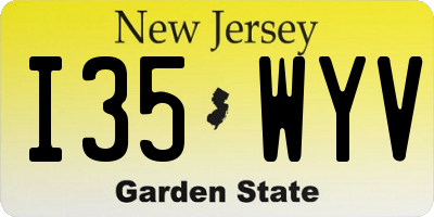 NJ license plate I35WYV