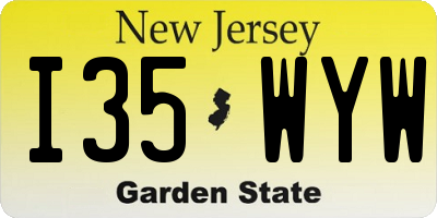 NJ license plate I35WYW