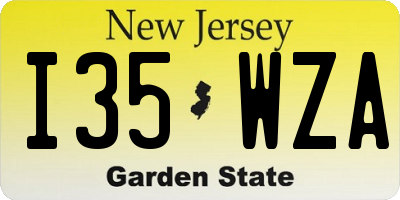 NJ license plate I35WZA