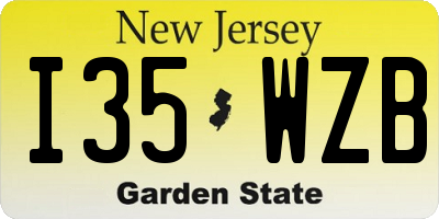 NJ license plate I35WZB