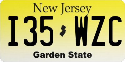 NJ license plate I35WZC