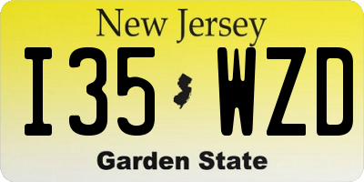 NJ license plate I35WZD