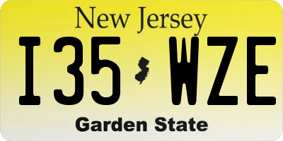 NJ license plate I35WZE