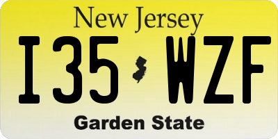 NJ license plate I35WZF