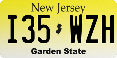 NJ license plate I35WZH