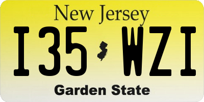 NJ license plate I35WZI