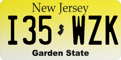 NJ license plate I35WZK