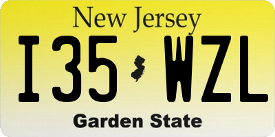 NJ license plate I35WZL