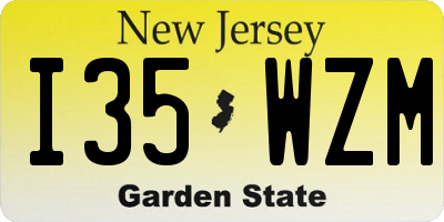 NJ license plate I35WZM