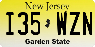 NJ license plate I35WZN
