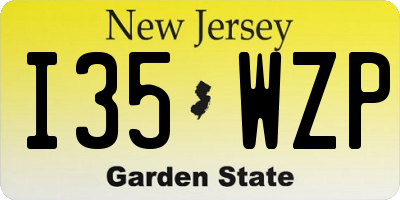 NJ license plate I35WZP