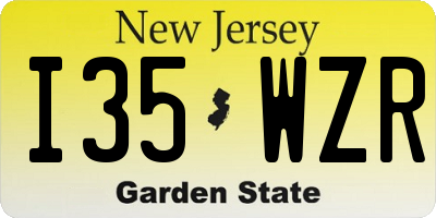 NJ license plate I35WZR