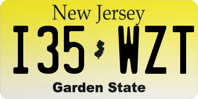 NJ license plate I35WZT