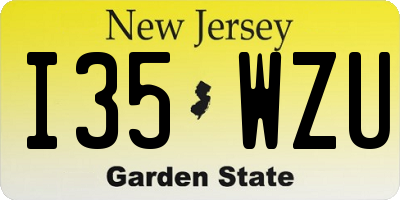 NJ license plate I35WZU