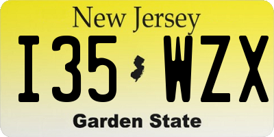 NJ license plate I35WZX