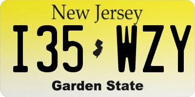 NJ license plate I35WZY