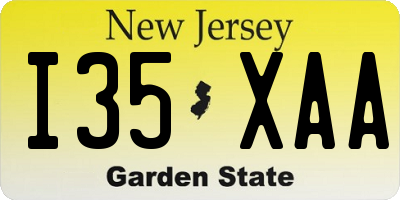 NJ license plate I35XAA