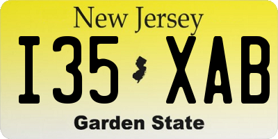 NJ license plate I35XAB