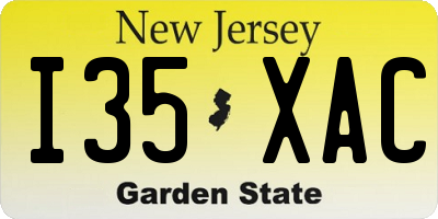 NJ license plate I35XAC