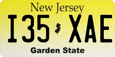 NJ license plate I35XAE