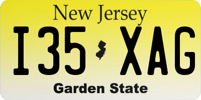 NJ license plate I35XAG