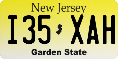 NJ license plate I35XAH