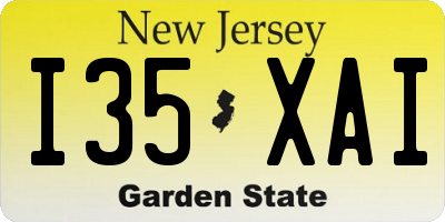 NJ license plate I35XAI