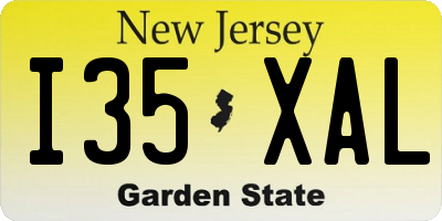 NJ license plate I35XAL