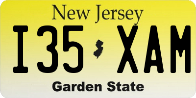 NJ license plate I35XAM