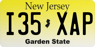 NJ license plate I35XAP