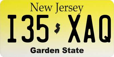 NJ license plate I35XAQ
