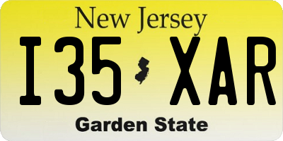 NJ license plate I35XAR