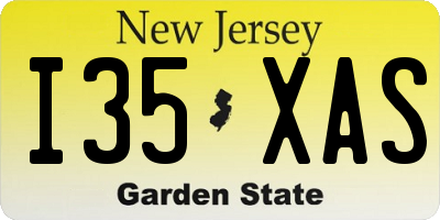 NJ license plate I35XAS