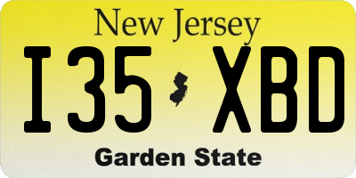 NJ license plate I35XBD