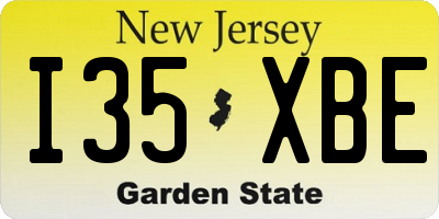 NJ license plate I35XBE